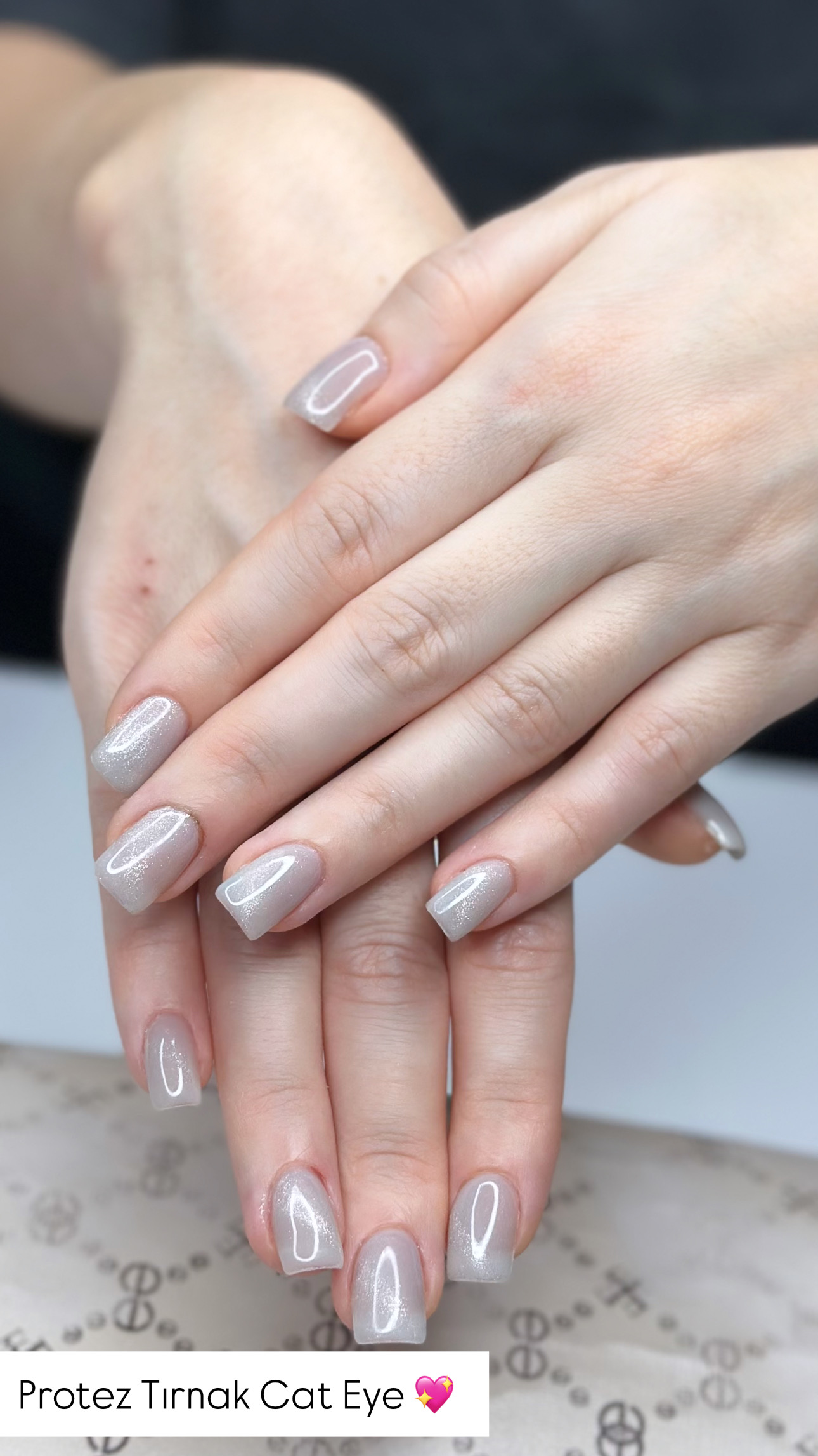 Cat-eye protez tırnak uygulaması — Yaren Çoktin Beauty